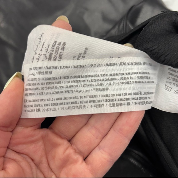 Abercrombie 90s Straight Ultra High Rise Pant Criss-Cross Waistband Leather - Picture 8 of 9